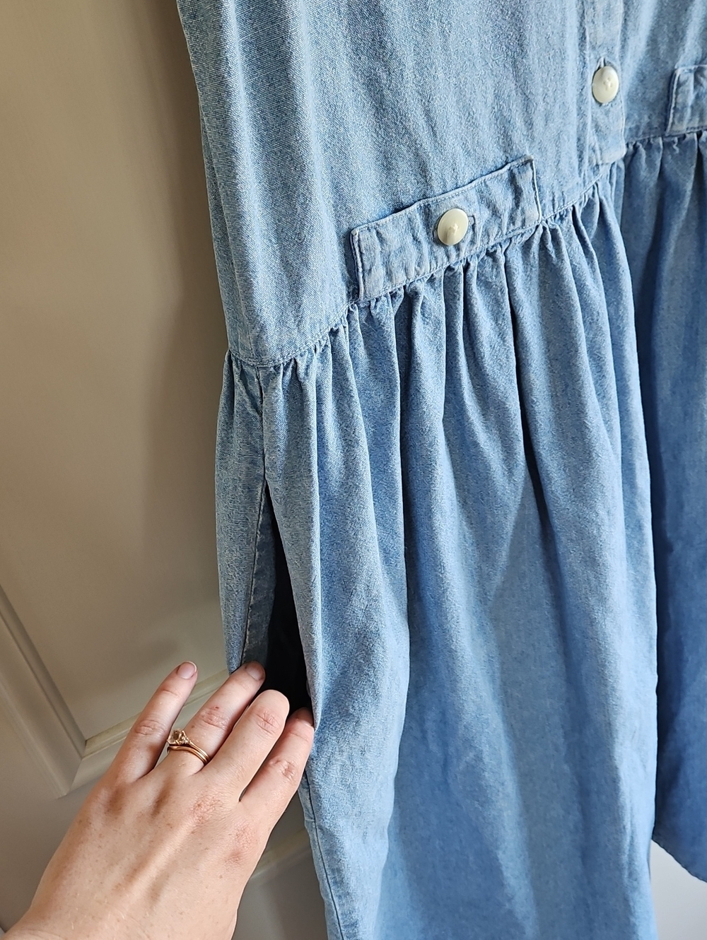 Vintage Lands End Denim Midi Dress - Picture 5 of 7